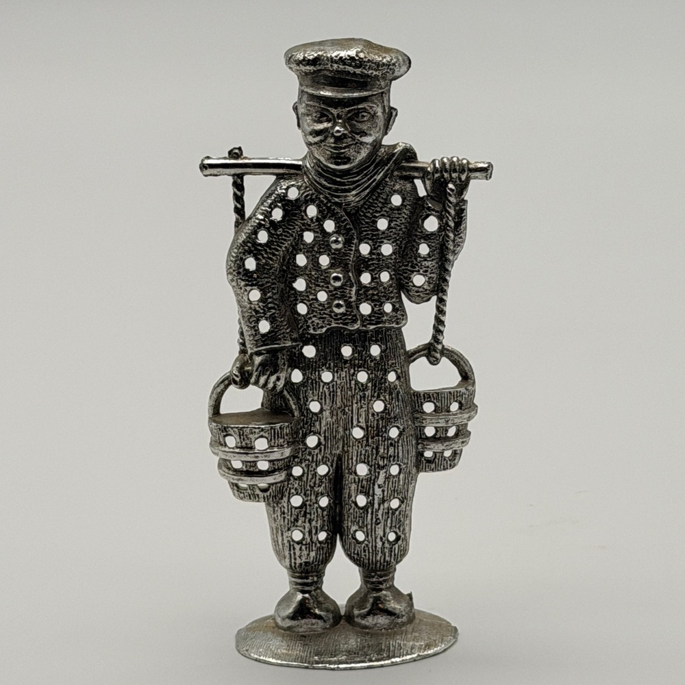 Vintage Torino Silver Tone Metal‎ Water Carrier Earring Holder Figurine 4.5 Inch